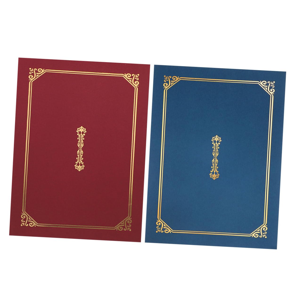 Carpetas para Certificados A4 Borde Dorado, Protector de Documentos en Papel, Paquete de 2 Unidades para Diplomas de Escuela Secundaria y Presentaciones de Premios