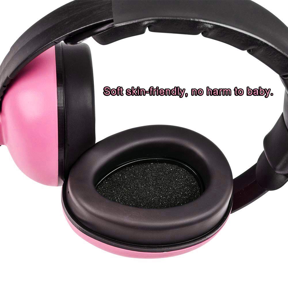 Baby Noise Cancelling Headphones, Ear Protection Earmuffs Noise Reduction for 0-3 Years Kids/Toddlers/Infant, for Babies Sleeping, Airplane, Concerts, Movie, Theater, Firework (Rose Red) 3