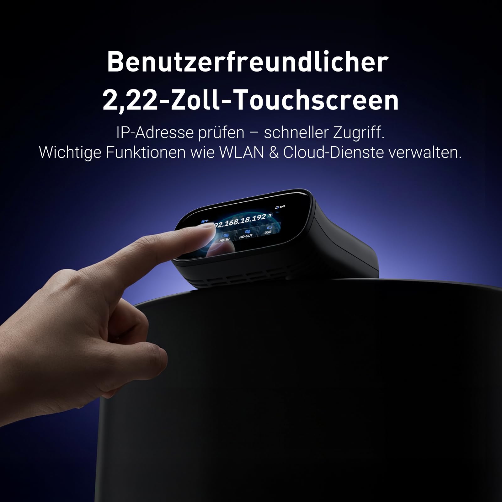 GL.iNet Comet Pro (GL-RM10) Remote KVM über Wi-Fi 6: 4K@30fps Passthrough, Touchscreen, 32GB eMMC, Tailscale Fernzugriff & ATX/SwitchBot-Steuerung für Notfallwiederherstellung, Ideal für Home Office