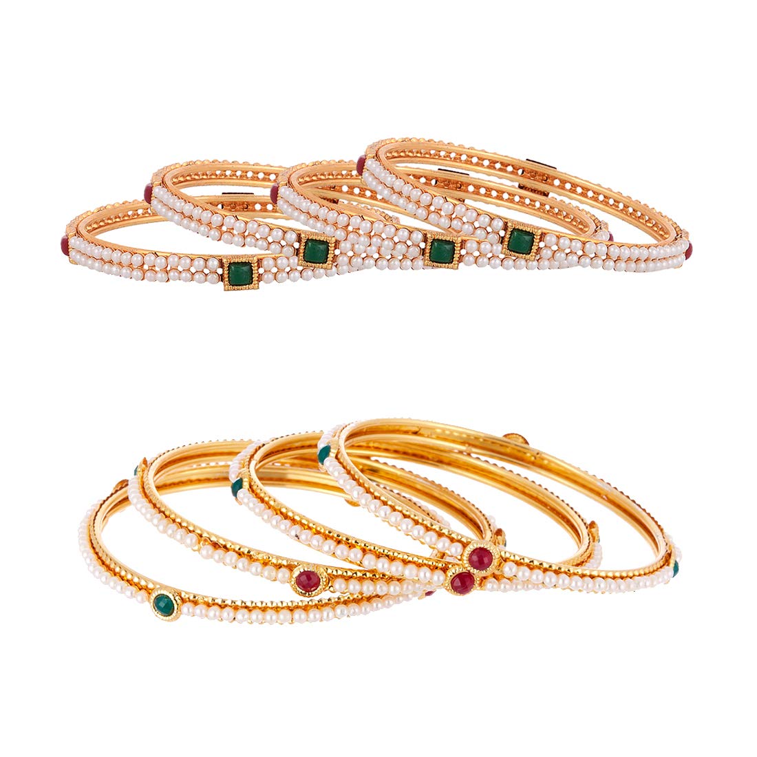 ZENEME Fashion Jewellery Traditional Combo of Gold Plated Bracelet Bangles Set For Girls & Women (B0777M6DQX) Amazon Price History, Amazon Price Tracker