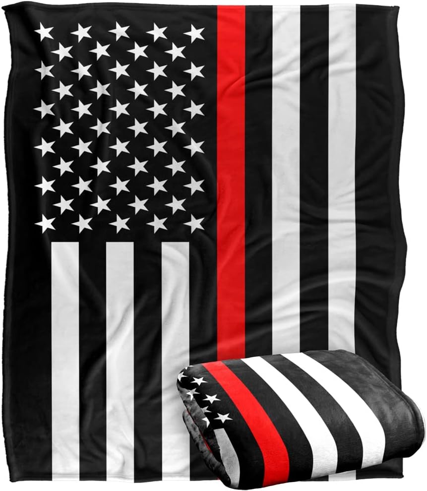 Generic Thin Red Line American Flag Officially Licensed Silky Touch Super Soft Throw Blanket 50" x 60"