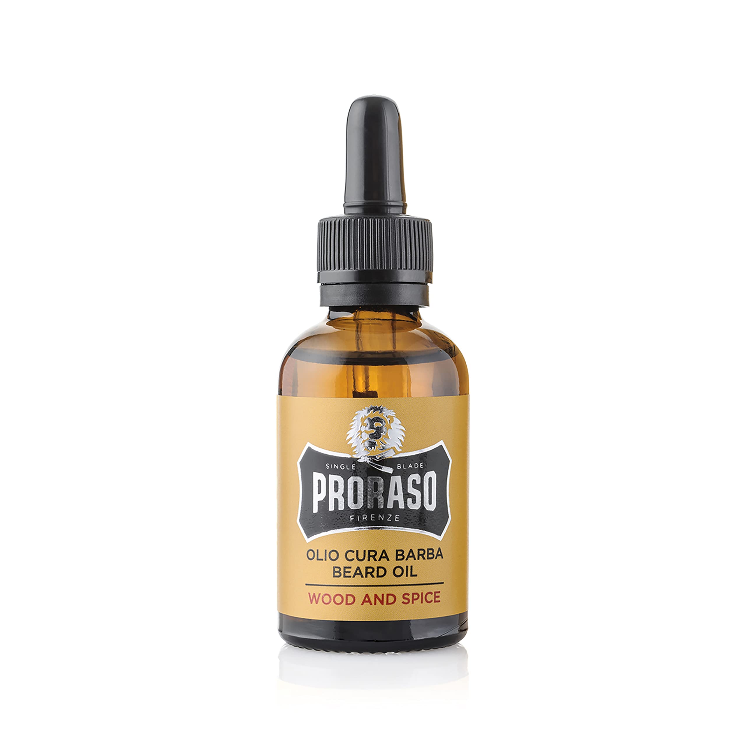 Proraso Huile à barbe Wood & Spice, 30 ml, Soin visage homme qui lisse et protège, Huile pour barbe longue et broussailleuse, Fabriquée en Italie (Lot de 2)