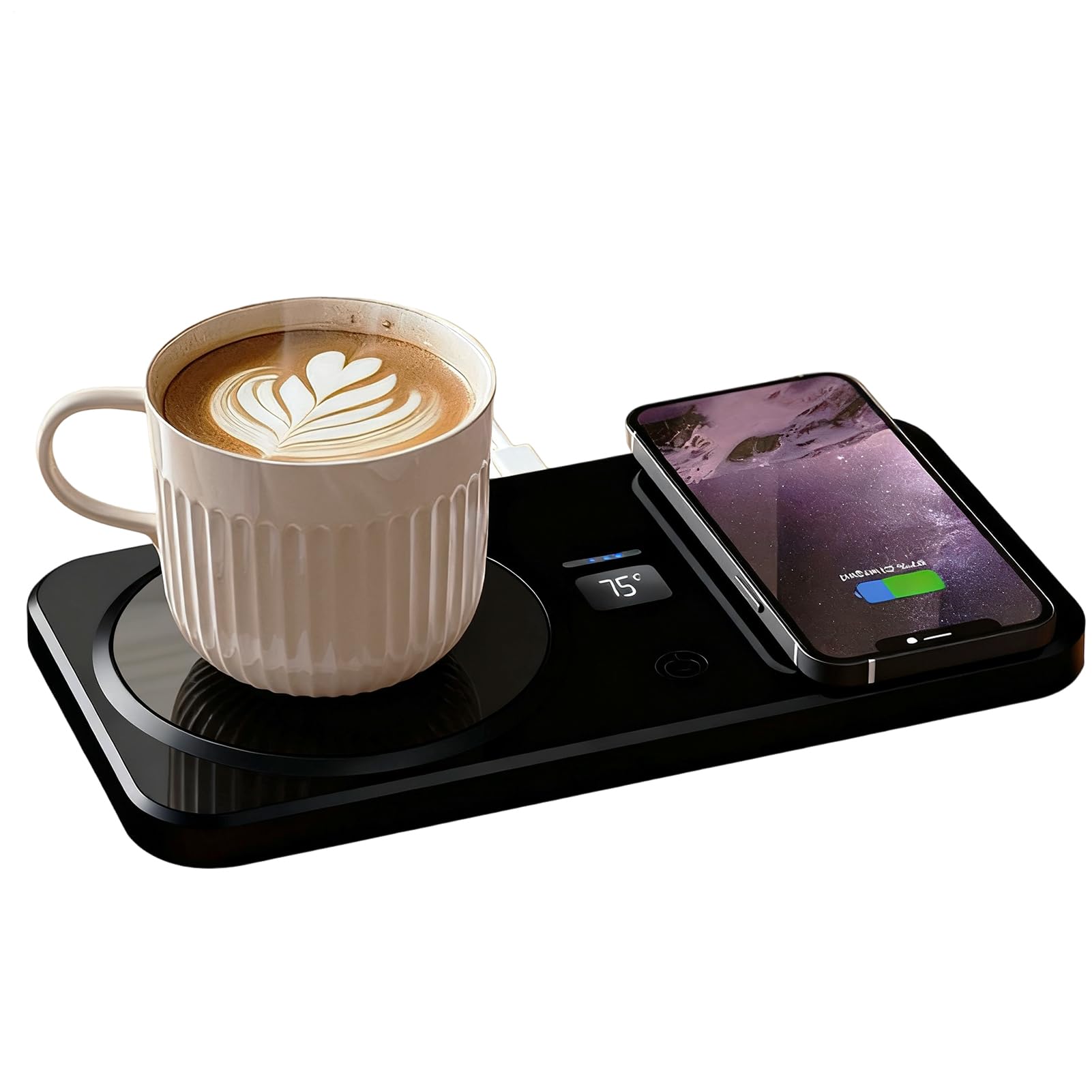Calentador de Tazas con Carga Inalámbrica USB | Estación de Bebida Inteligente con 3 Temperaturas para Café, Té y Leche | Accesorio para Oficina y Casa