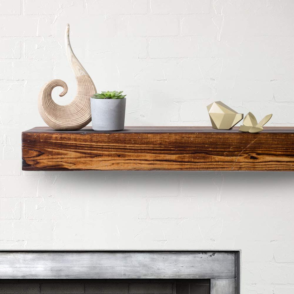 Buy BODRUM WOODEN Beam Wood Shou Sugi Ban Fireplace Shelf Mantelpiece