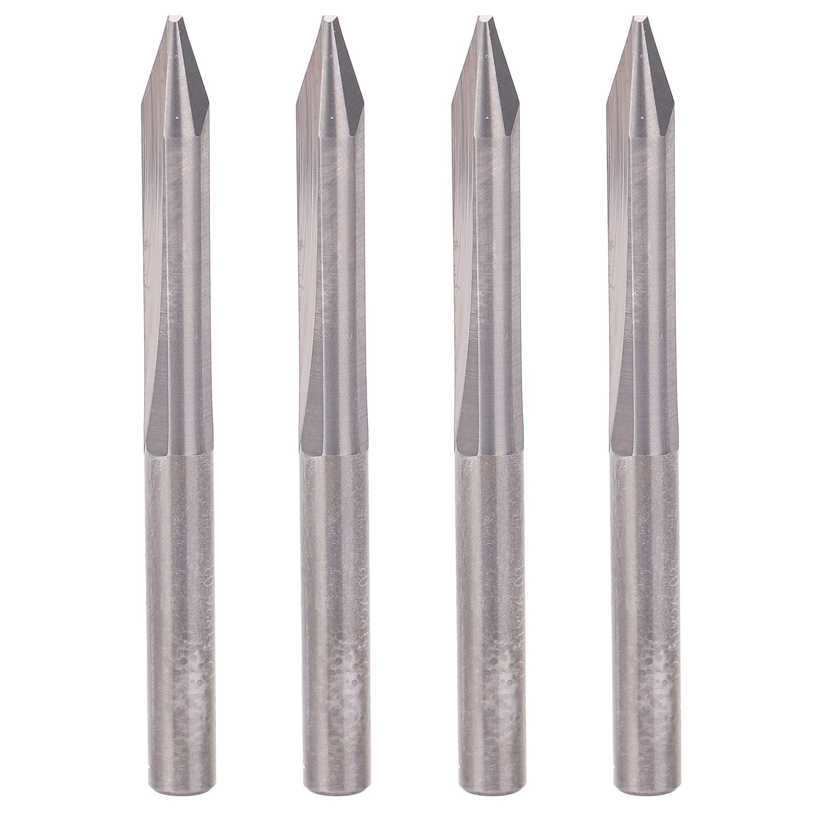 Cocoarm 30-Grad-Schnitzfräser, Wolframstahl, 2 Schneiden, Gerader Schaftfräser, Gravurbit, 4 Mm Schaft, 1,0 Mm Spitze, 45 Länge für CNC-Schnitzarbeiten, Schleifen, Gravieren