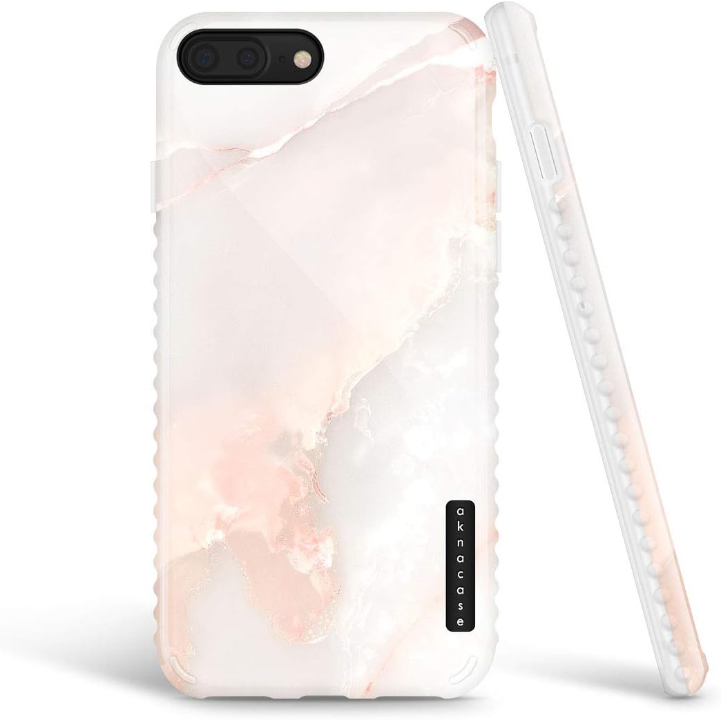 AknaCase Case Compatible with iPhone 8 Plus & iPhone 7 Plus Marble, GripTight Series High Impact Silicon Cover with Full HD Graphics (101779-U.S)