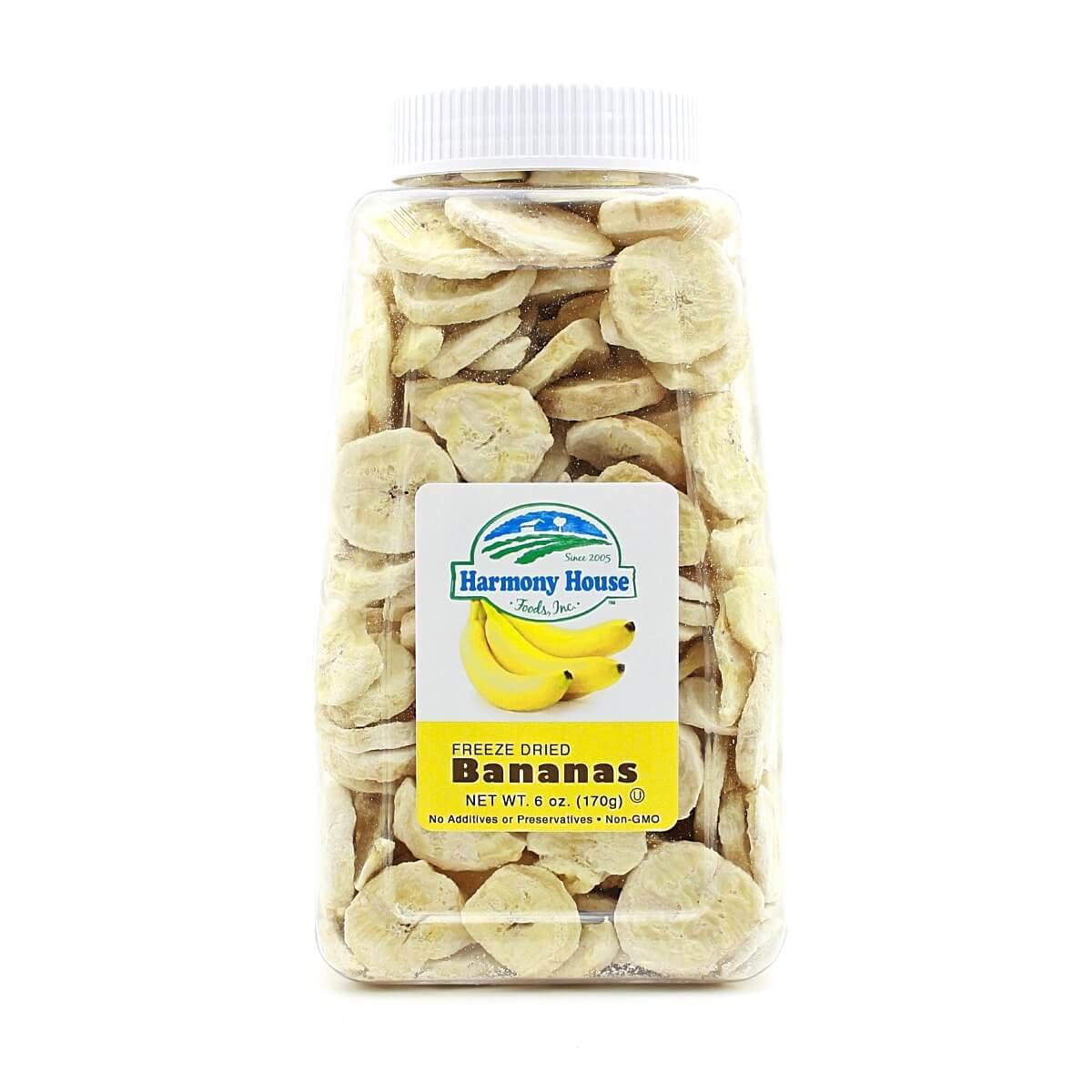 Harmony House Foods Freeze-Dried Banana, slices (6 oz, Quart Size Jar)