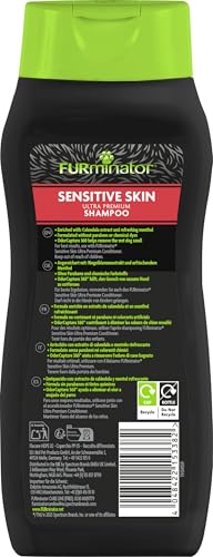 FURminator Sensitive Skin Hunde-Shampoo - Premium Shampoo für Hunde mit sensibler Haut, reduziert durch trockene Haut verursachten Juckreiz, 473 ml