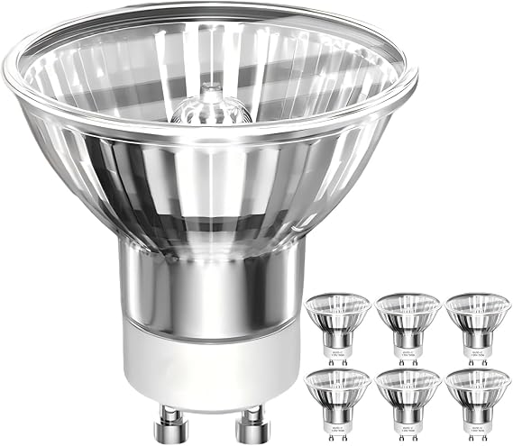 Halogen Leuchtmittel GU1O 35W 230V dimmbar 2800K Warmweiß Halogen Reflektor MR16 Lampe für Einbauleuchten Spotbeleuchtung Kerzenwärmerlampe 6er Pack