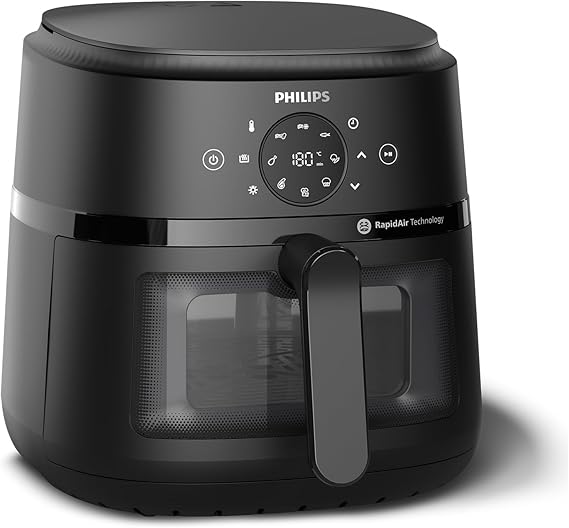 Philips Airfryer Serie 2000 – Friggitrice 6,2L Con Finestrella di cottura, RapidAir, 13 Modalità di Cottura, 90% di Grassi in Meno, Facile da Pulire, Touchscreen, Risparmio Energetico (NA230/00)