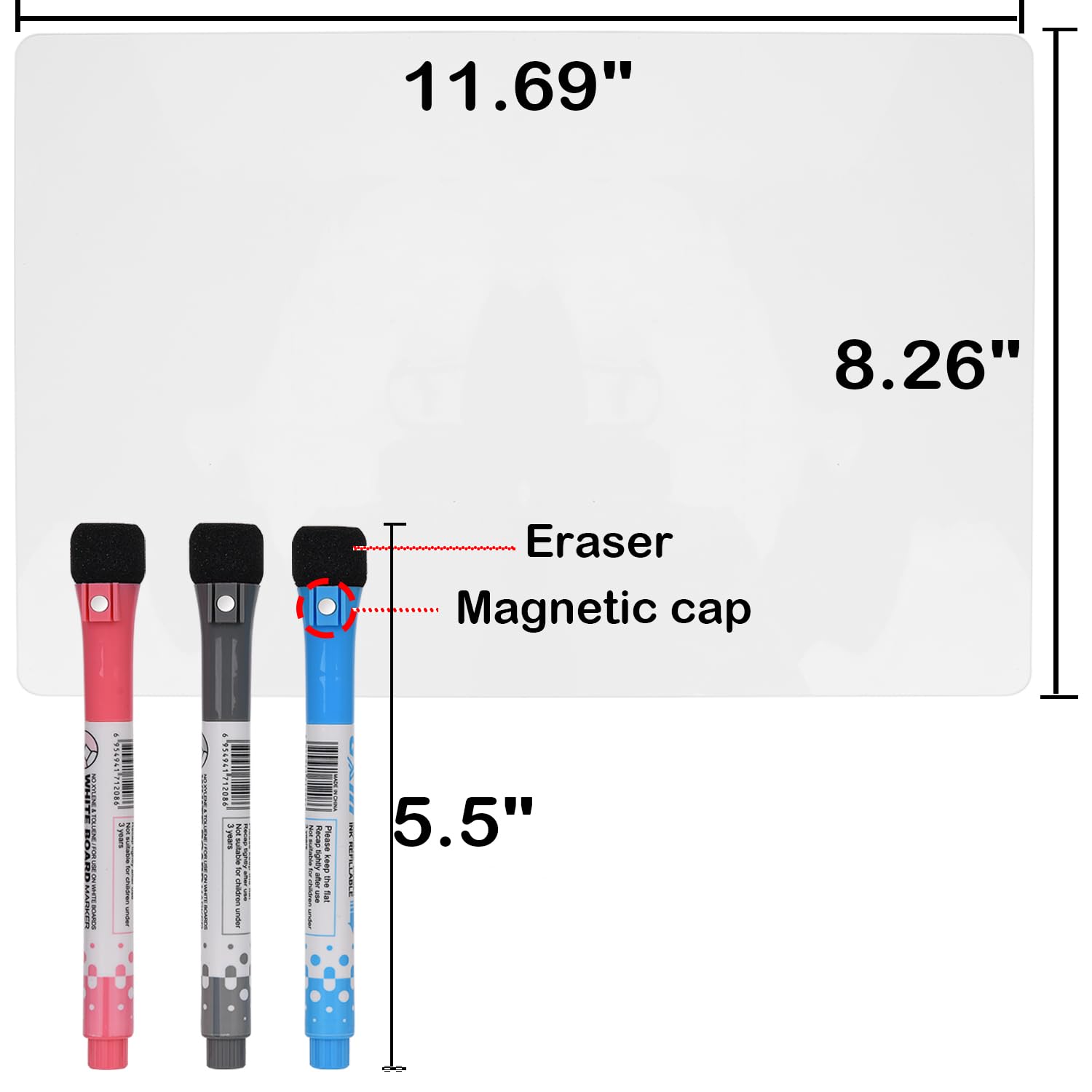 Lavagna Magnetica Dry Erase A4 - 2 Pezzi, Con Pennarelli E Cancellino, Per Frigorifero O Parete - Foto 5