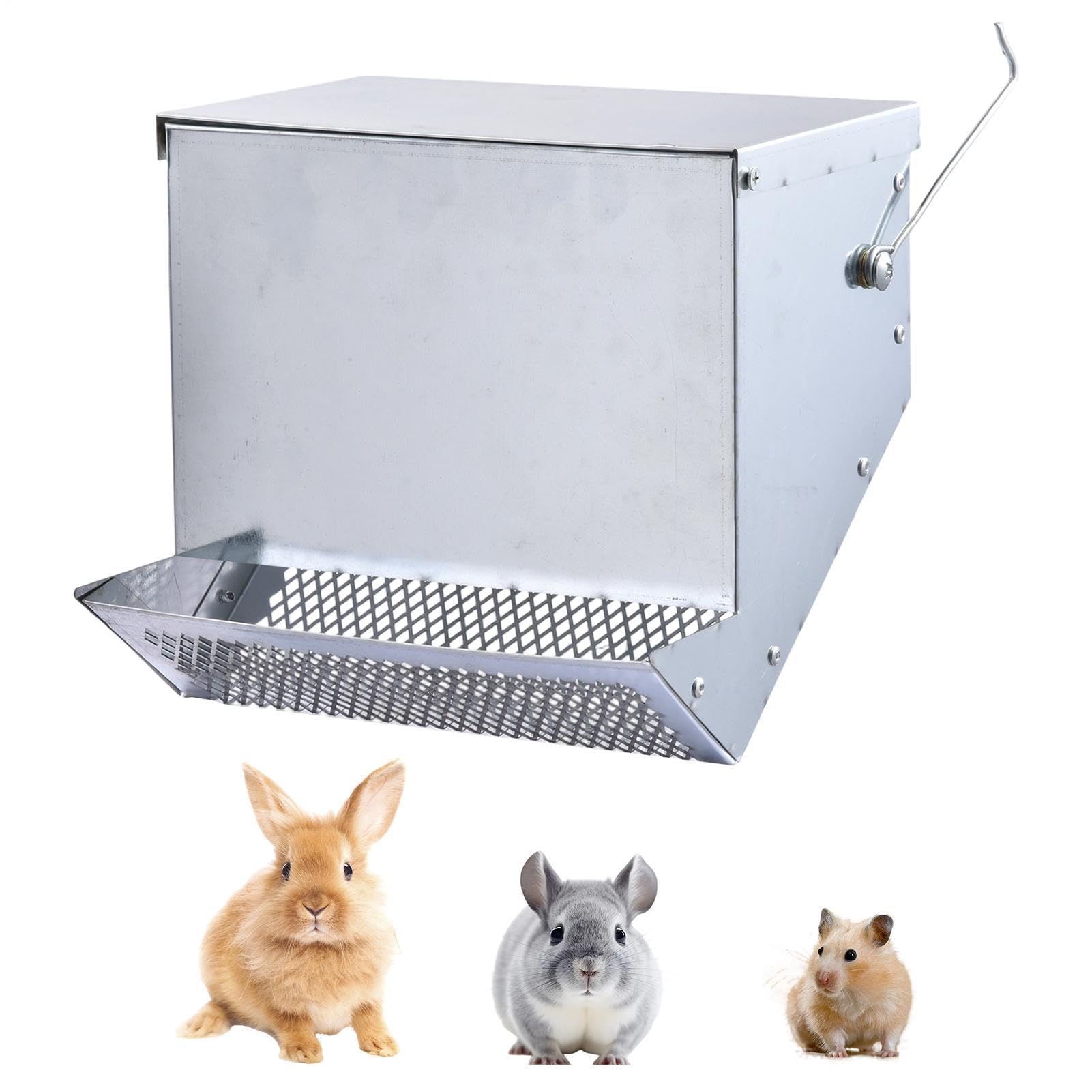 Alimentador de heno para conejo y dispensador automático con estación para cuidado de roedores