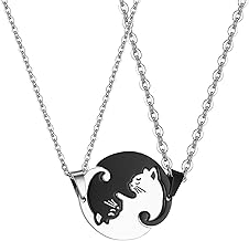 [ＪＥＷＥＬＲＹＷＥ] ペア ネックレス カップル 人気 かわいい 猫ペンダント ステンレス チェーン ファッション ねこ アクセサリー バレンタインデー 記念日 クリスマス プレゼント