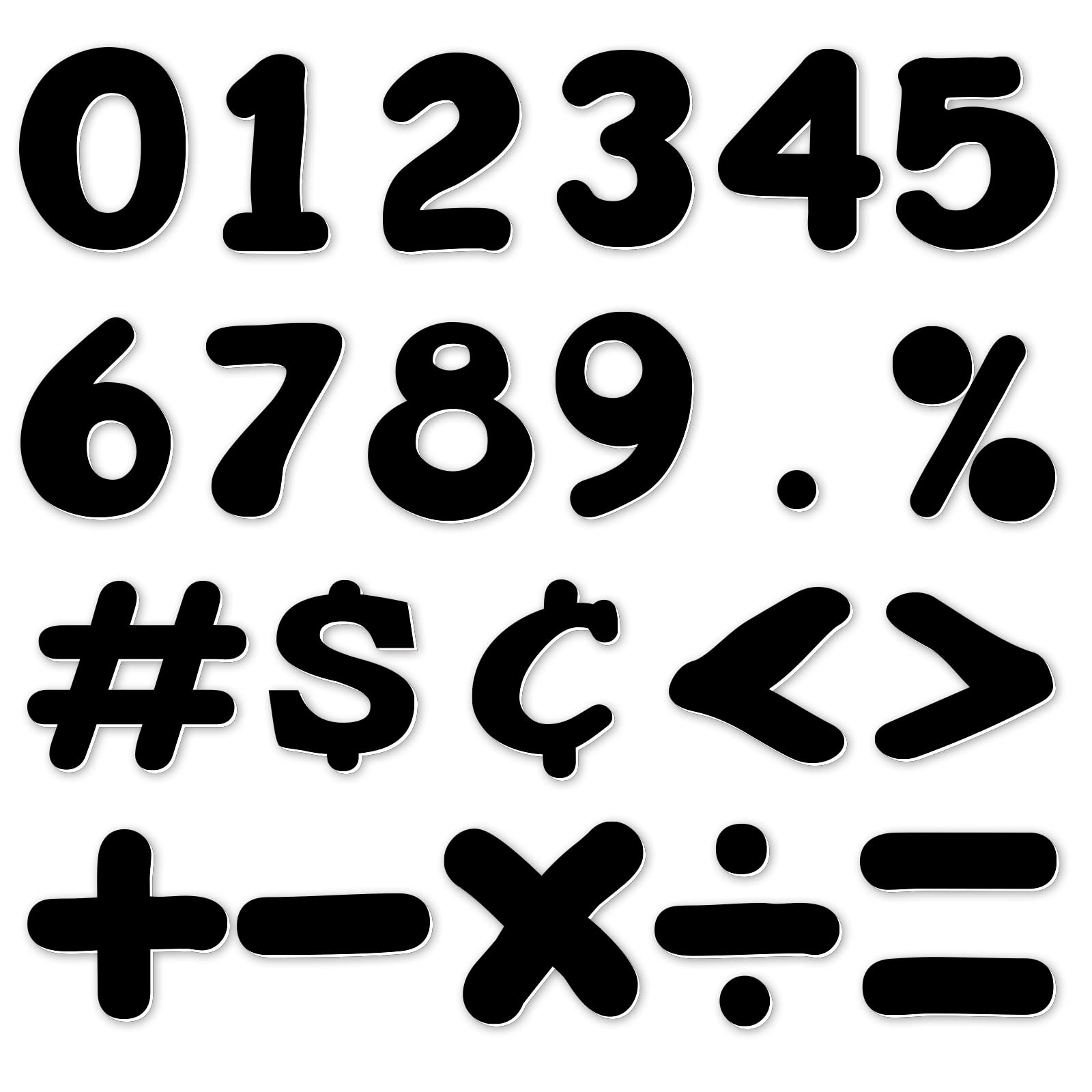Magnetische Zahlen 65-teilig - Schwarz Für Kühlschrank & Whiteboard