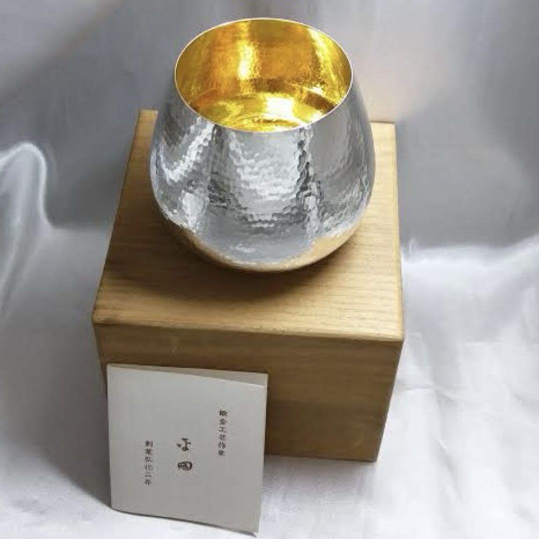 Amazon.co.jp: 純銀製 コップ 鍛金工芸作家 平田作 タンブラー カップ