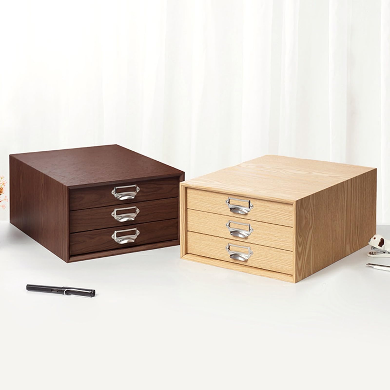 Schreibtisch-Aktenschrank Aus Holz Für Bürobedarf, Küchenutensilien, Aufbewahrung, Zuhause, Klassenzimmer(Natural Wood Color)