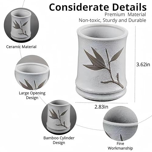 Miniatura 6 de Soporte estético retro de bambú para escritorio, suministros de oficina clásicos, decoración de cubículos, accesorios de espacio de trabajo,