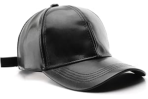 Chic Women's Black Leather Baseball Cap