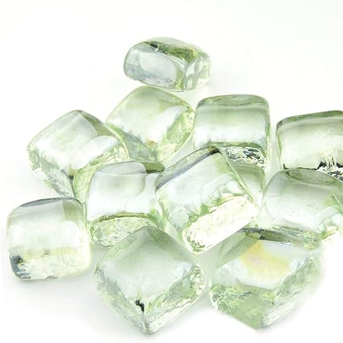 Stanbroil Cubos de vidrio de fuego de 10 libras, vidrio de fuego de 1 pulgada para chimenea, reflectante de hielo de cristal