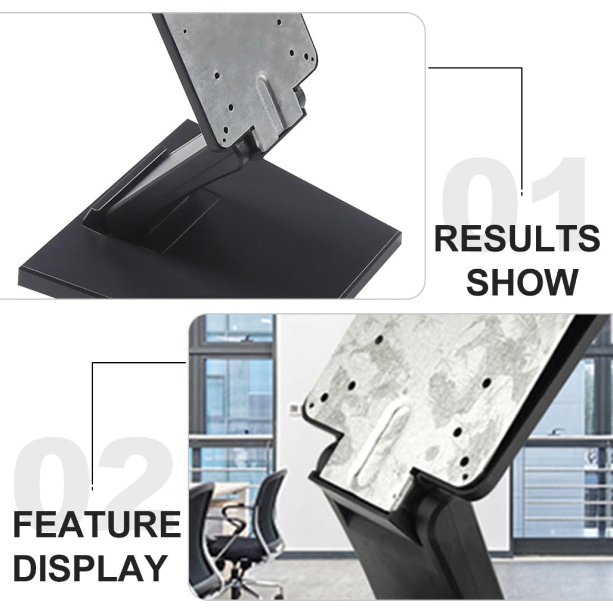 Monitor Ordinato e Supporto Schermi Tavolo da Ferro Nero a Design 14 27 Pollici Base Stabile per Computer e Casa