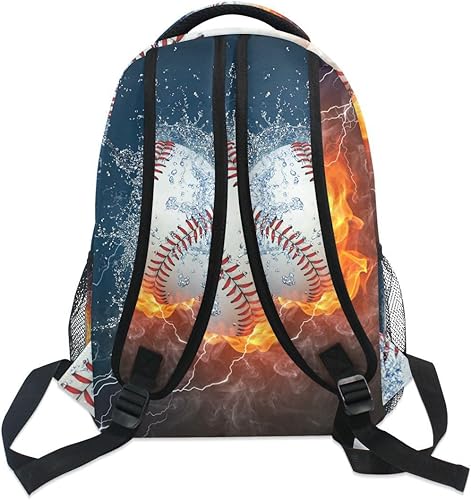 Miniatura 6 de Blueangle Mochila de viaje con estampado de panda de dibujos animados lindo para la escuela resistente al agua Bookbag, Béisbol, Pequeño, Moderno