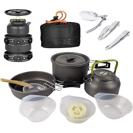 Amazon キャンプ用調理器具セット 焦げ付き防止の調理器具 調理鍋 やかんが含まれています メッシュポケット付き 持ち運び も簡単 バックパックに掛けるだけ 春 秋 キャンプ ハイキング キャンプ その他のアウトドアアクティビティに最適 Amdohai コッへ Amazon キャンプ用調理器具セット 焦げ付き防止の調理器具 調理鍋 やかんが含まれています メッシュポケット付き 持ち運び も簡単 バックパックに掛けるだけ 春 秋 キャンプ ハイキング キャンプ その他のアウトドアアクティビティに最適 Amdohai コッへ