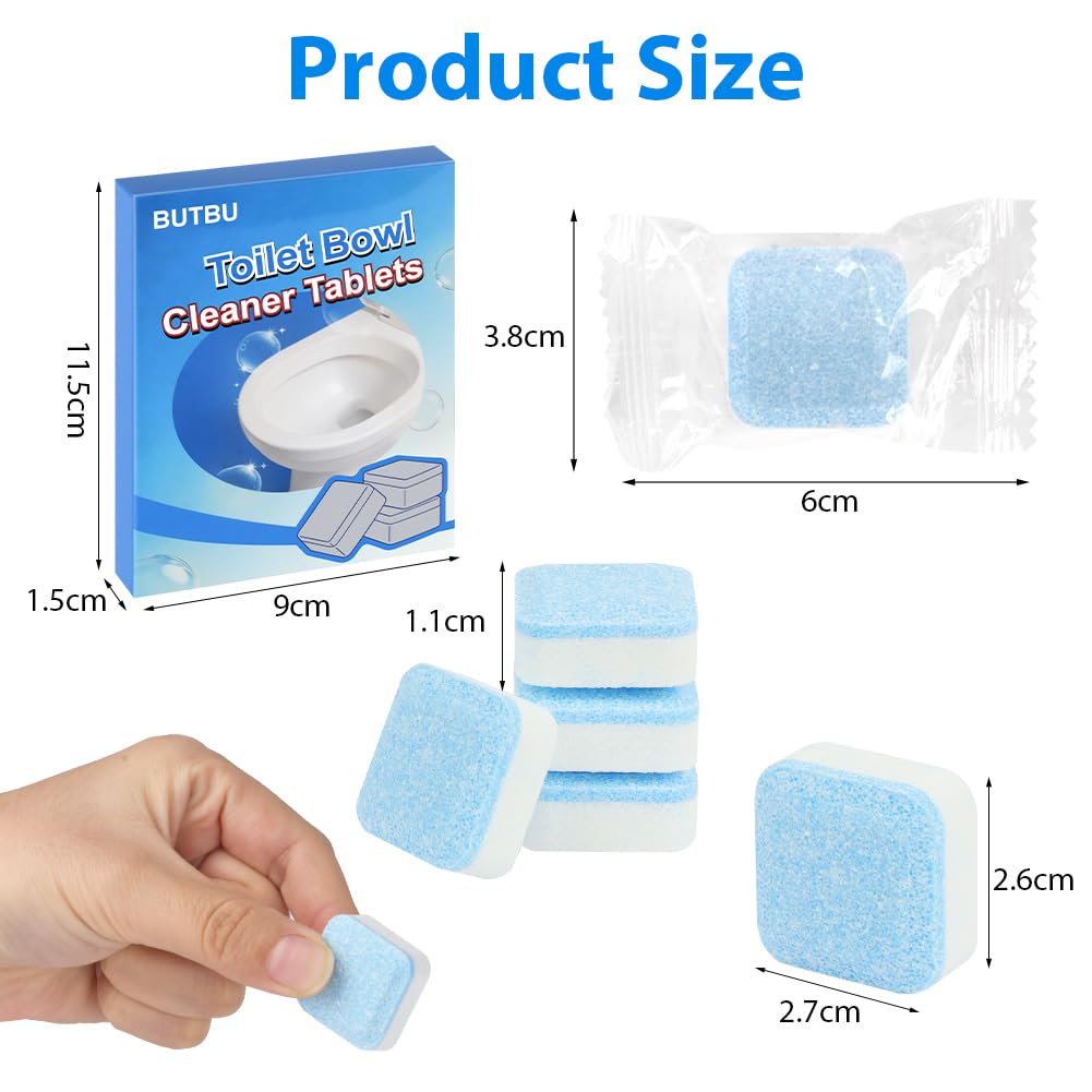 Tabletki do spłukiwania spłuczki, 12 sztuk Tabletki czyszczące do WC, Automatyczne tabletki do spłukiwania toalet przeciwko osadom wapiennym, kamieniowi i zapachom, do gruntownego czyszczenia WC