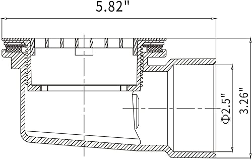 Miniatura 7 de Drenaje de ducha de perfil bajo de 2 pulgadas con tubo reductor de 2 x 1-12 pulgadas y colador perforado, conjunto de drenaje de salida lateral de