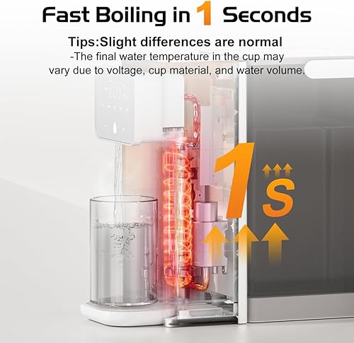 Miniatura 2 de Dispensador instantáneo de agua caliente para calentamiento rápido y dispensación, temperaturas ajustables y 3 dispensadores de volumen de agua,