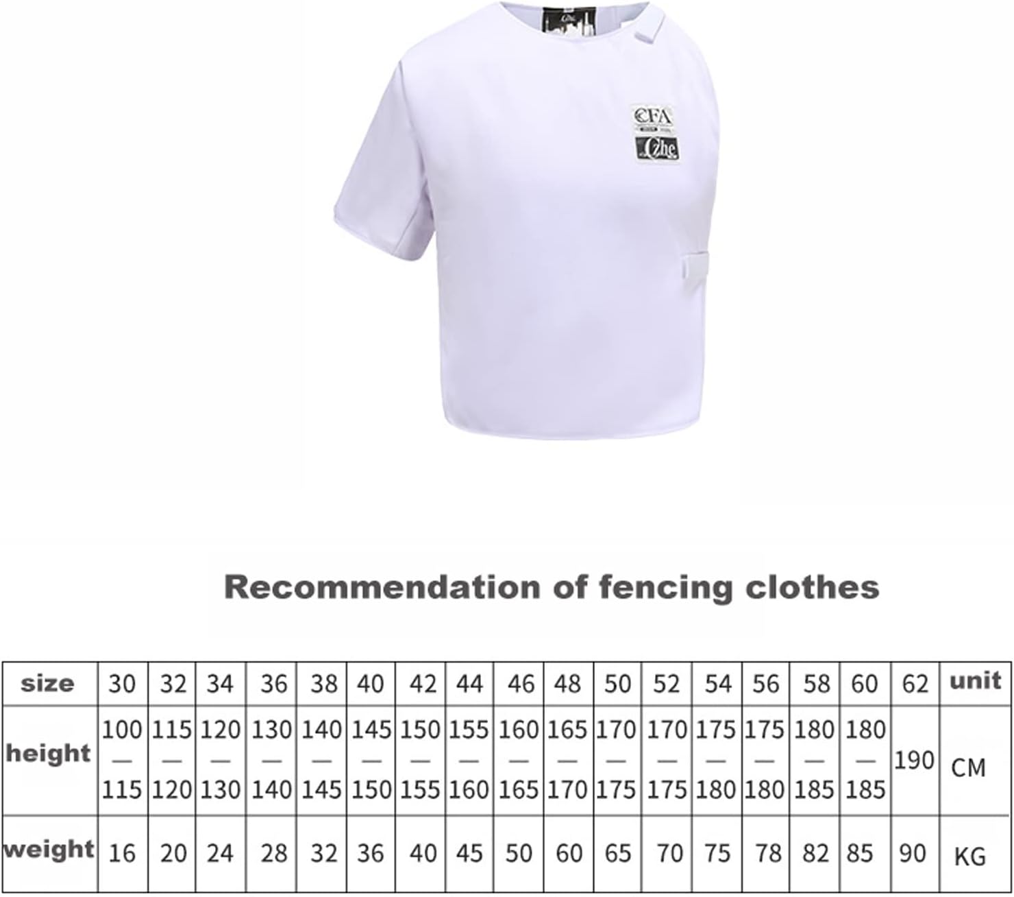 Fencing Vest 350N Fencing Suit Fencing Training Equipment for Male and Female Fencers (Thickness : Left Hand, Size : 32#)