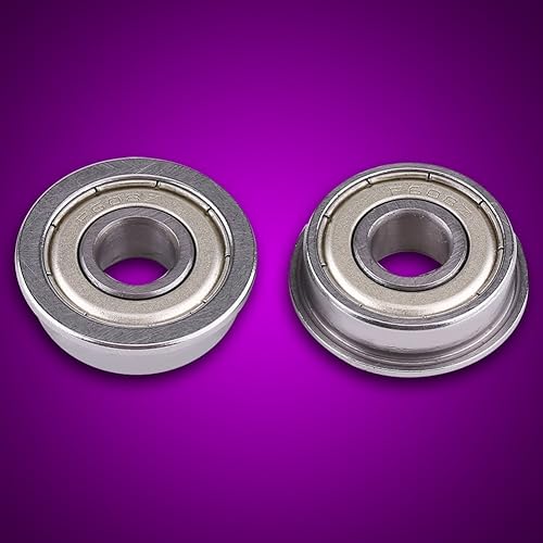 F608Z Rodamiento en miniatura, 10 rodamientos de bolas con bridas de 0.315 x 0.866 x 0.276 in, doble blindaje, bajo ruido y larga vida útil, para
