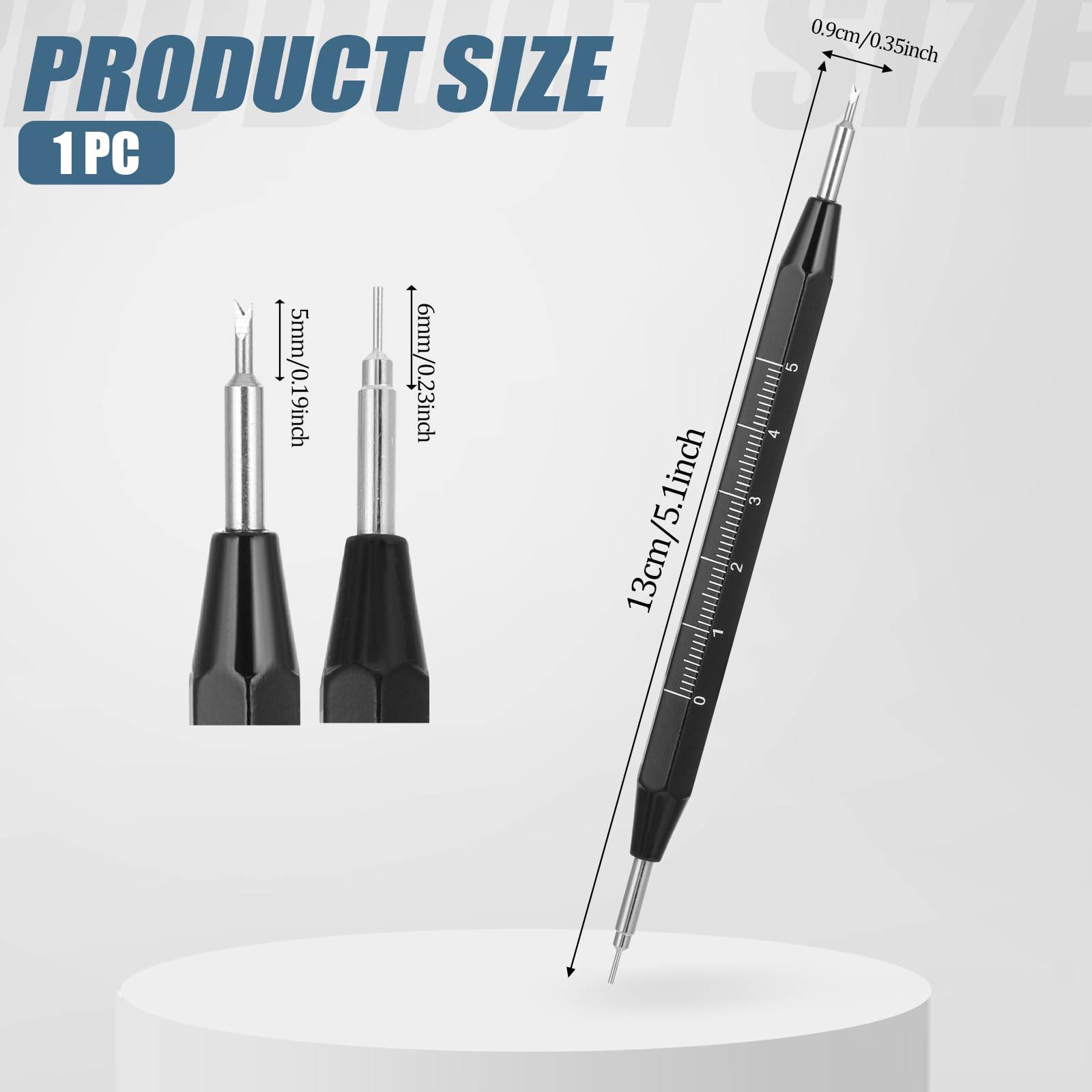 Yuomeaz Watch Spring Bar Tool, Double-Ended Spring Bar Removal Tool with High-Precision Built-in Ruler Watch Strap Removal Tools for Watches Link, Band Replacement, Pin Extraction