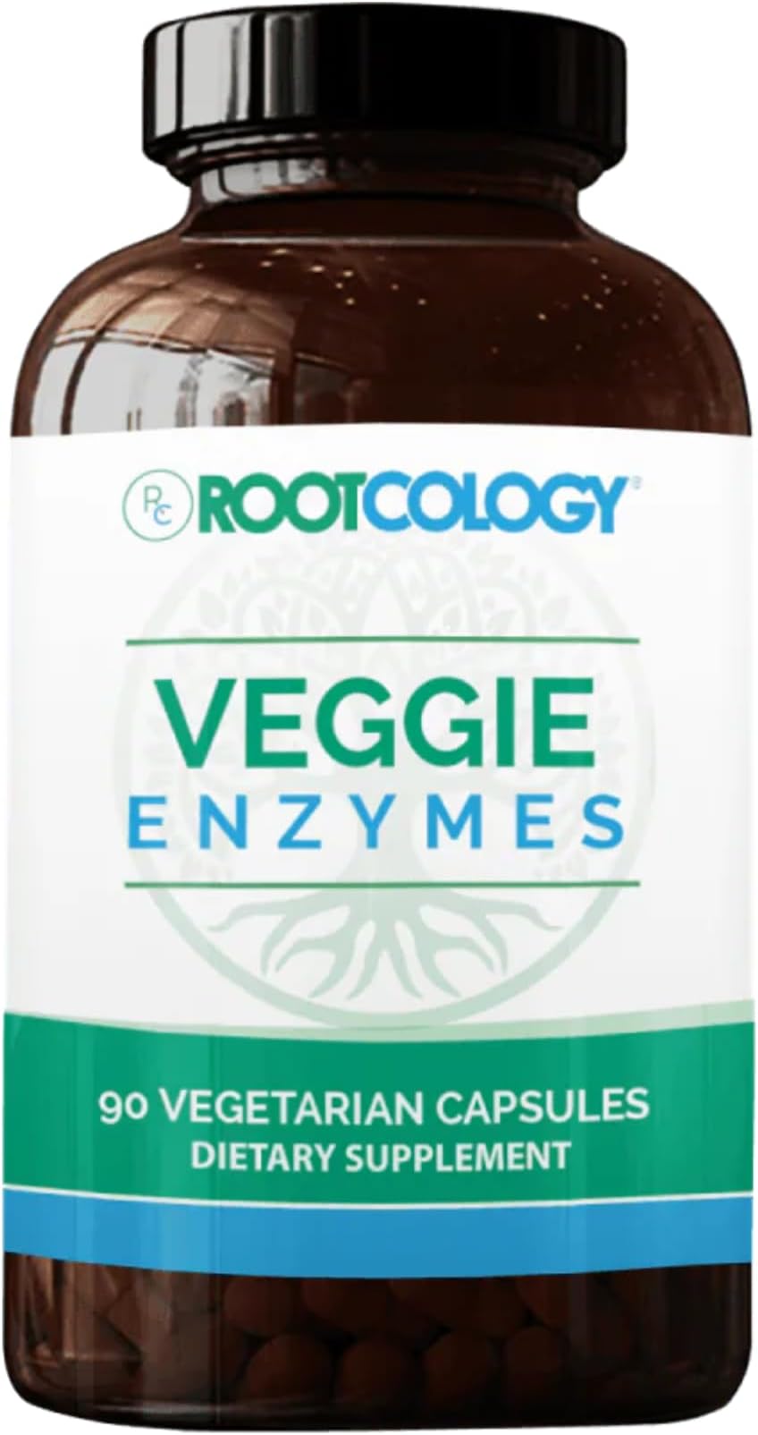 Rootcologyby Dr. Izabella Wentz | Veggie Enzymes | 14-Enzyme Blend Formula for Protein, Fat & Carb Digestion | 90 Vegetarian Capsules