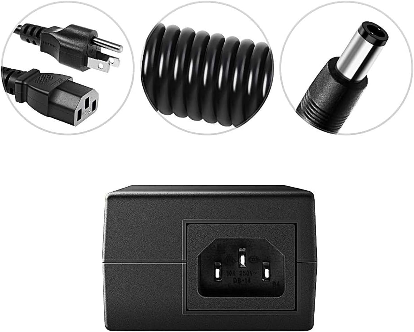 Kado Power Adapter 12V-5A 4A 3A 2.5A 2A 1A AC/DC Power Cord 5.5x2.1mm with 8 Tips Made for Sceptre Monitor, Echo Smart Speaker & Display, Webcam, Router, Mini PC, Projector, CCTV, Bluetooth Speaker