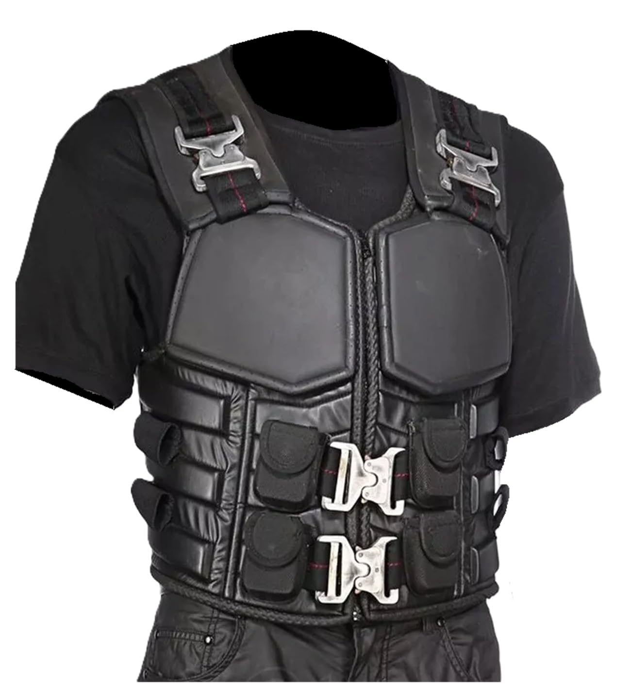 Blade WesleY - Chaleco de piel para hombre, formal, táctico, combate, Halloween, cosplay