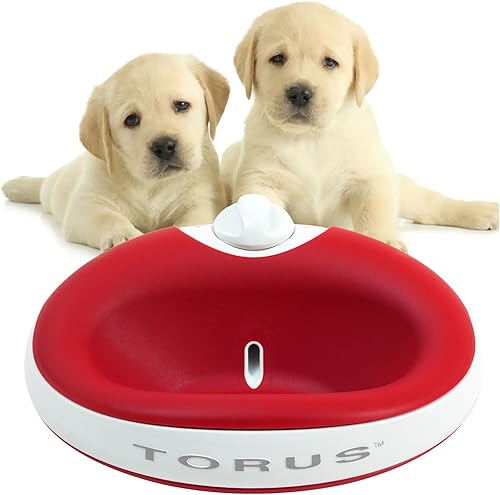 TORUS Dispensador de agua portátil filtrado para perros [actualizado 2025], 1 litro/34 onzas, dispensador automático de agua para mascotas, sin