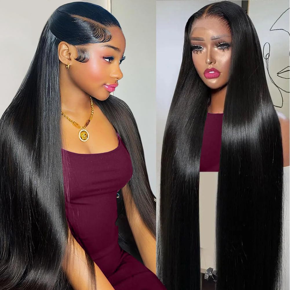 30 Inch Lace Front Wigs Human Hair 200 Density 13×4 HD Lace Front Wigs Human Hair Pre Plucked Glueless Wigs Human Hair for Women Straight Lace Frontal Wigs Natural Color, Black 30 Inch Lace Front Wigs Human Hair 200 Density 13×4 HD Lace Front Wigs Human Hair Pre Plucked Glueless Wigs Human Hair for Women Straight Lace Frontal Wigs Natural Color, Black