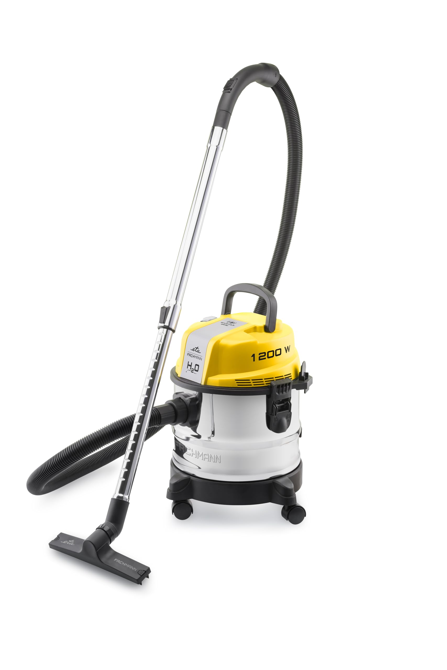 ETA Fachmann Mehrzweck-Staubsauger I Trocken- & Nasssauger I Blasfunktion I HEPA-Filter I 15 l Behälter I 1.200 W I Teppich- & Parkettdüse I Zubehörhalterung I Schwarz-Gelb