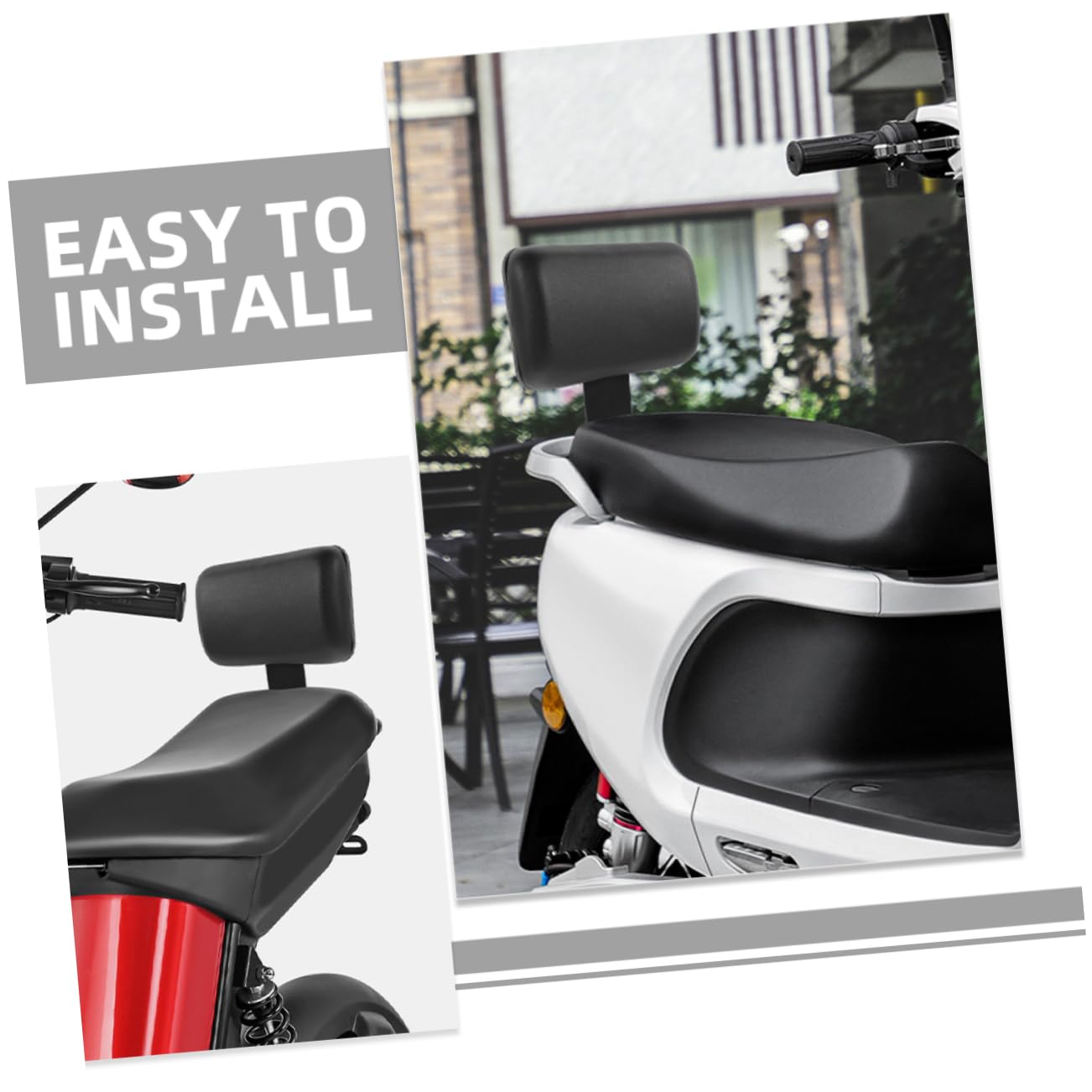 Coussin de Dossier Vélo Électrique Noir, Support Confortable, Acier | Mousse Sponge, Plastique et Acier, Entretien Facile, Design Ergonomique, Pièce de Rechange pour Siège Arrière