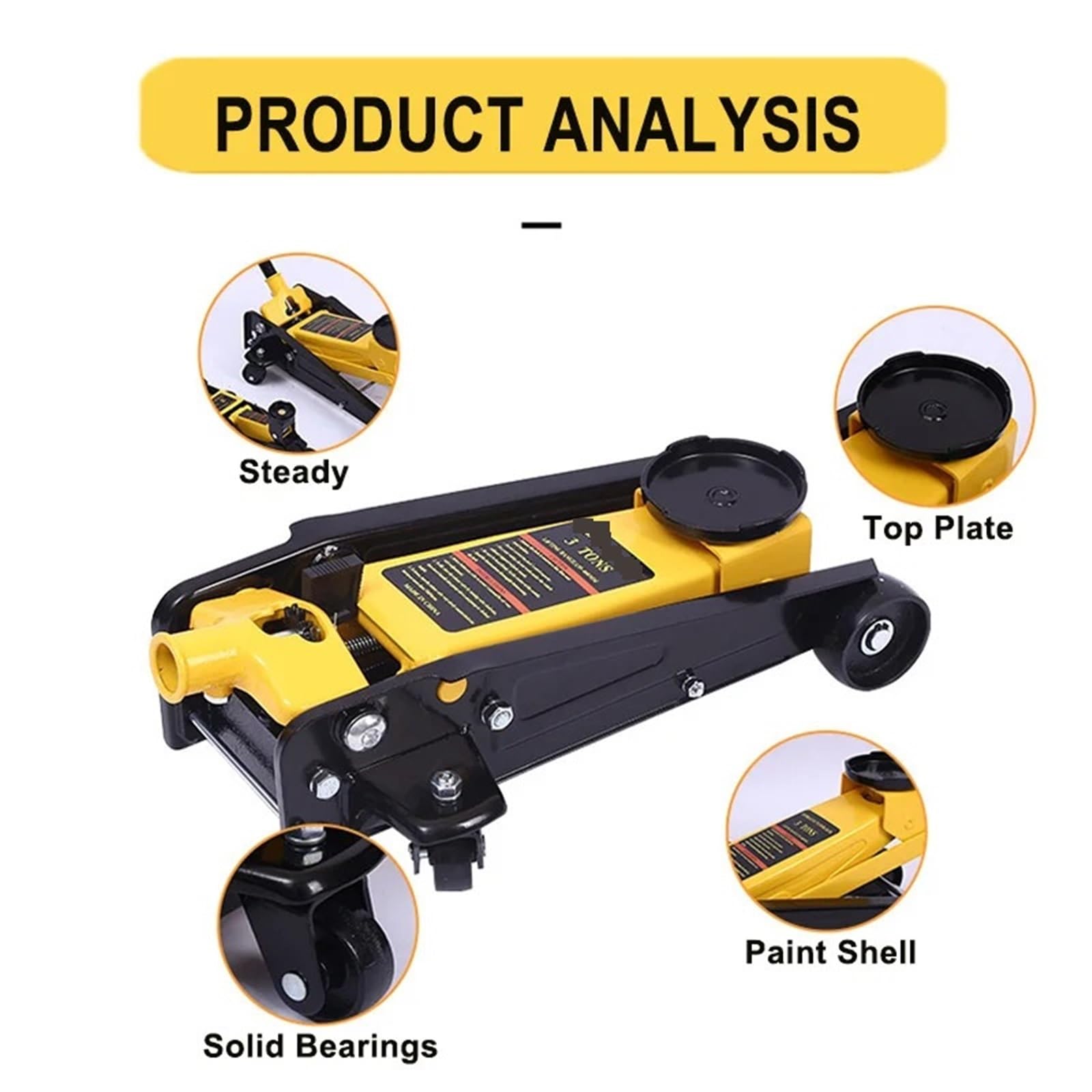 Podnośnik hydrauliczny 2T/3T Podnośnik pneumatyczny o niskim profilu Podnośnik podłogowy o dużej wytrzymałości ze stali wyścigowej z pompą podnoszącą jednotłokową do naprawy pojazdu(2 Tons)