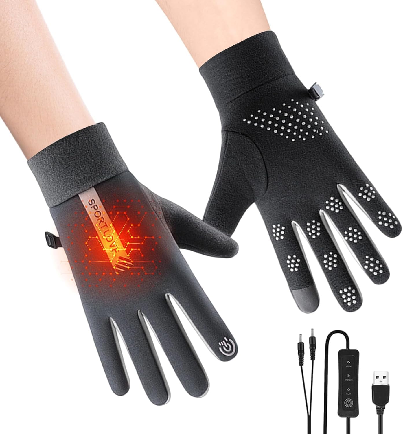 Gants chauffants pour homme et femme anti-froid imperméables de ski USB