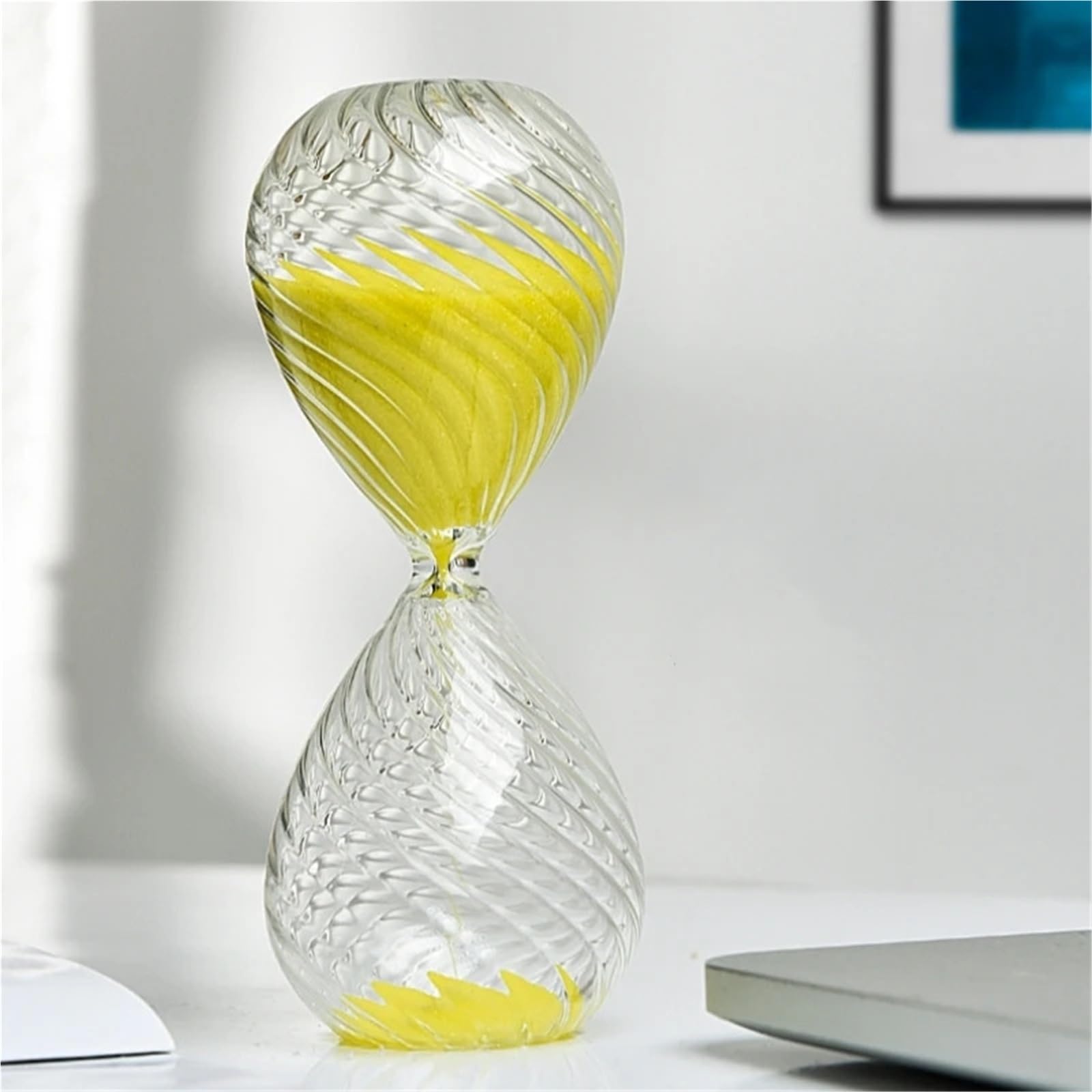 MRKU Sanduhr, 2er-Pack, transparentes Glas, Bunte Sanduhren, Heimdekoration, Ornamente, Geburtstag