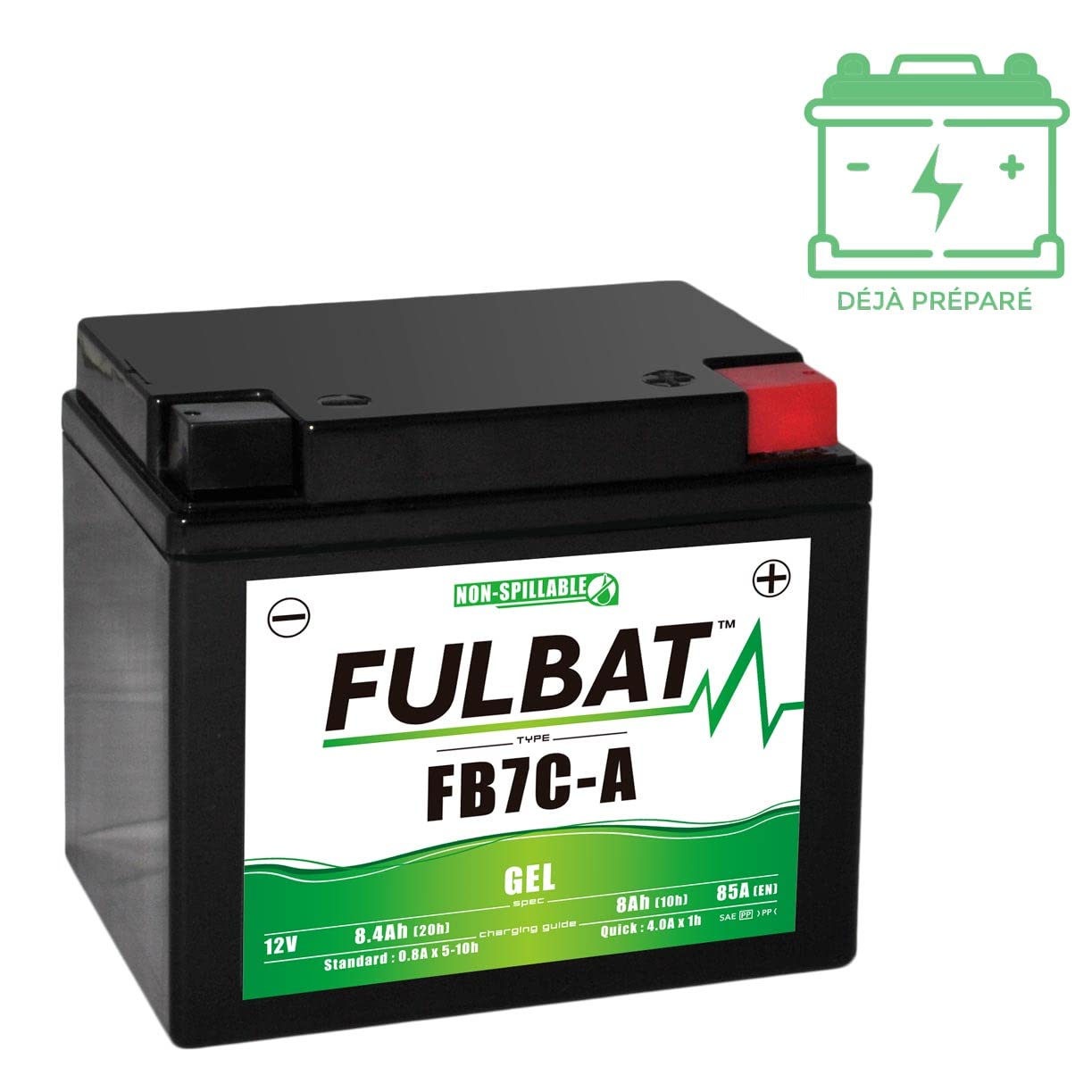Fulbat - Batterie Fulbat GEL SLA 12N5.5-4A/4B GEL 12V 5.5AH 70 AMPS 135x60x130 + Gauche