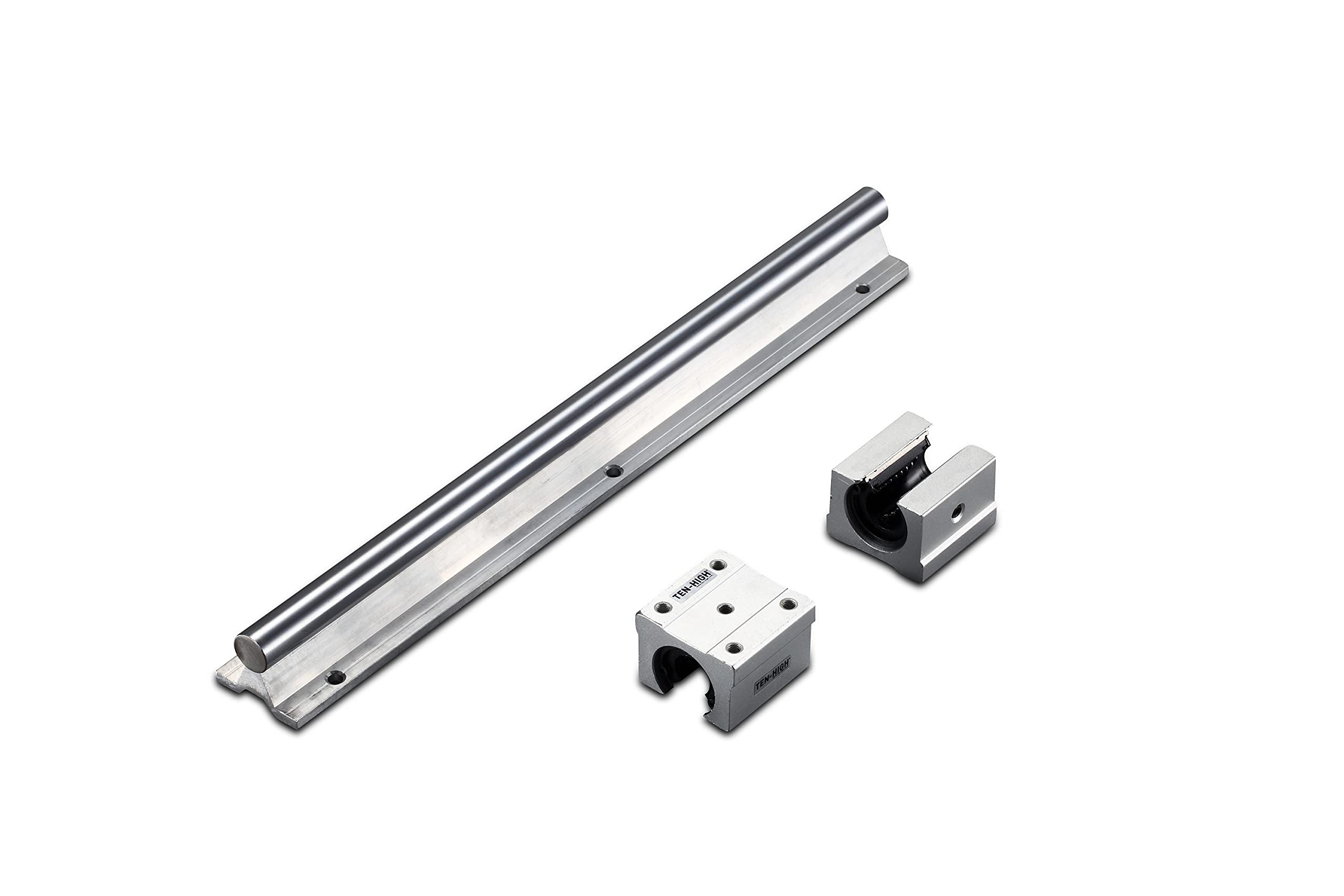 TEN-HIGH SBR25 2500mm Linear Guide Rail Linear Motion Slide Rails, for CNC Machine and 3D Printer, 1pcs Rail + 2pcs SBR25UU Blocks Bearing