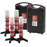 Twinkle Star Emergency Roadside Flares Kit LED Safety Strobe Road Warning Light Highway Beacon Alert Flare with Magnetic Base, Detachable Stand, Solid Storage Case (Set of 4)