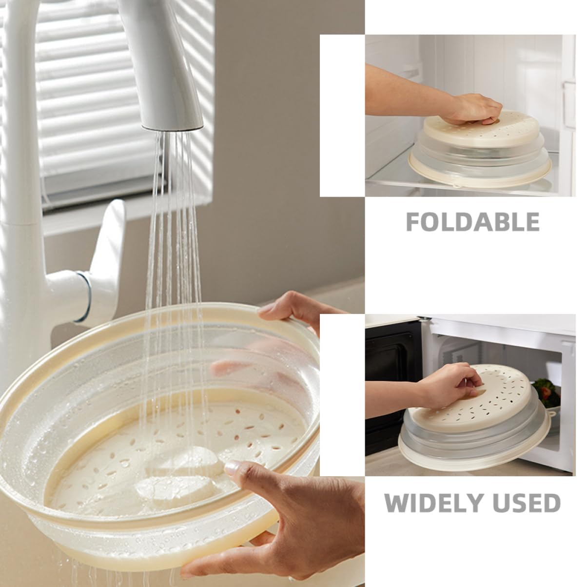 Copertura Antischizzi per Microonde in Pp 4 Pezzi, Coprivivande Riutilizzabili, Facile da Conservare, per Cucina, Protezione Olio e Riscaldamento Sicuro Colore Casuale