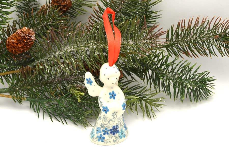 Polish Pottery Ornament - Angel - Sea Blossom