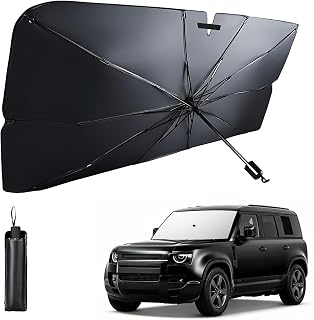 【Soraame 】サンシェード 車 フロント 遮光率100% UVカット 紫外線遮蔽 暑さ対策 断熱素材 強化10本骨 取付簡単 バックミラー開き口 内装を傷つけない 軽自動車含む多車種対応 収納ポーチ付き 日本メーカー製 (Lサイズ) (サイズ：Ｌ)