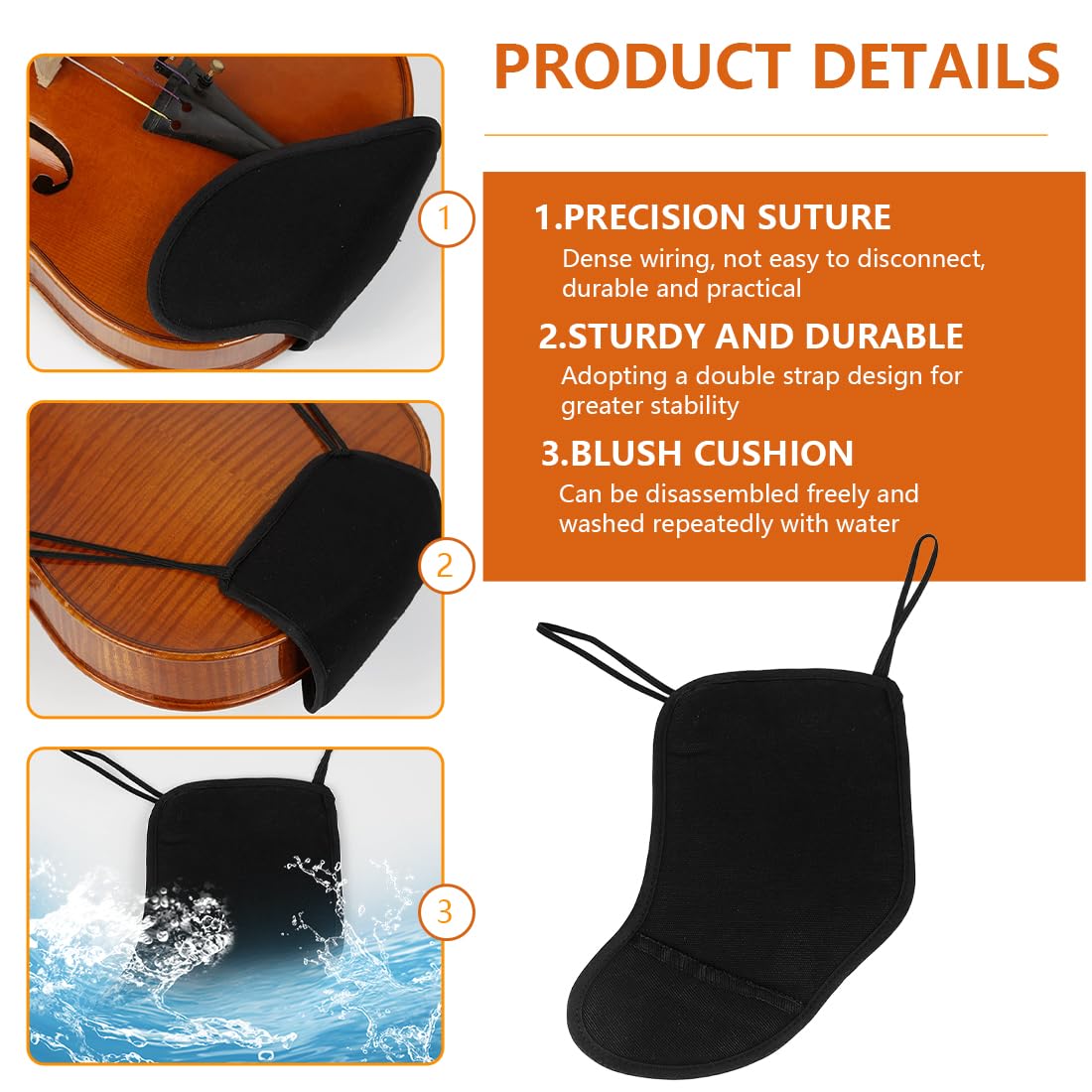 2 PCS Protège-épaule en flanelle pour violon et épaulière Protège-protège-mentonnière pour menton pour violon 3/4 4/4 Accessoires Coussin Violon pour les étudiants