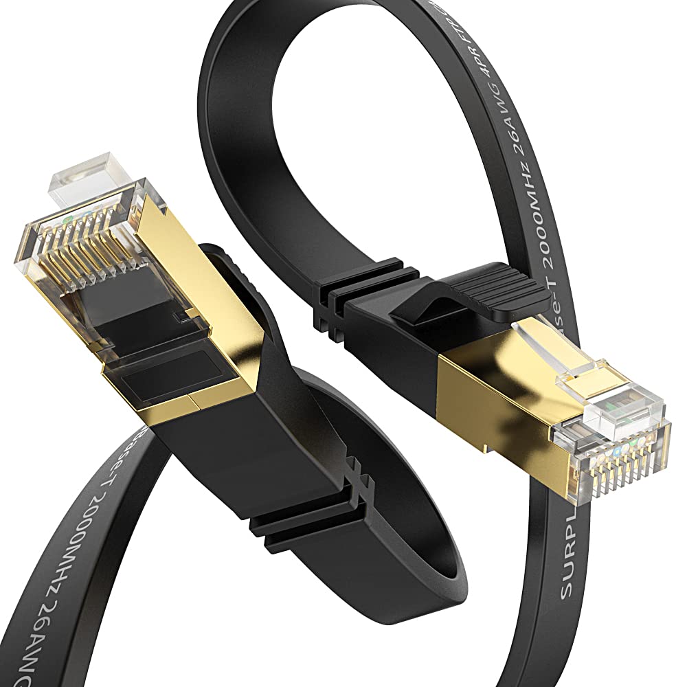Cat8 Ethernet-Kabel, 3 m, Schwarz, 40 Gbit/s, Internet-Netzwerk-Patchkabel, solider Leiter, geschirmtes und Erdungskabel, vergoldete RJ45 Cat 8 LAN-Leitung mit Kabelbinder für PS5, Router, 3
